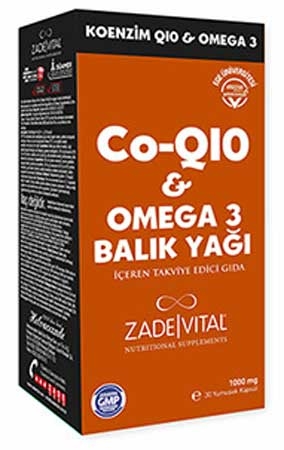 Zade Vital CoQ Omega Balık Yağı /Yumuşak kapsül